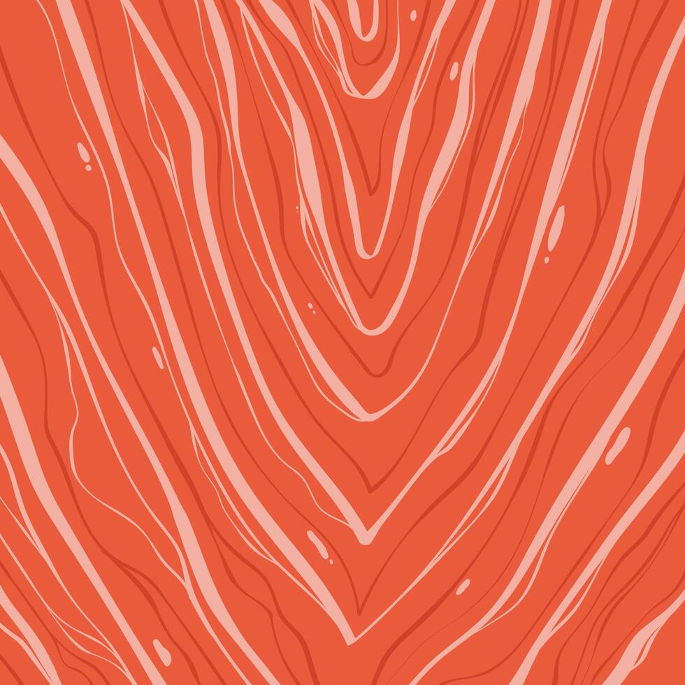 Hand drawn abstract salmon texture. Pink orange fillet background. Slice of fish meat. Design for seafood packaging and menu design. vector