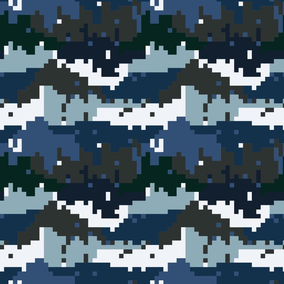 Military camouflage pixel texture for hunting apparel. Abstract army background pattern for tactical clothing. vector