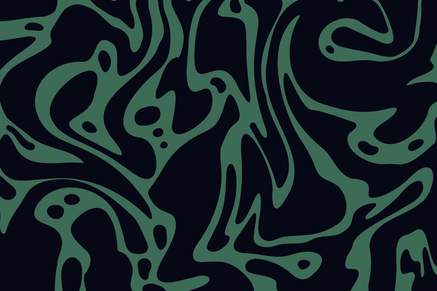 Abstract design with psychedelic trippy vibes in black and green color. Black lines isolated on green background. Groovy waves and dots. Simple liquid design. vector