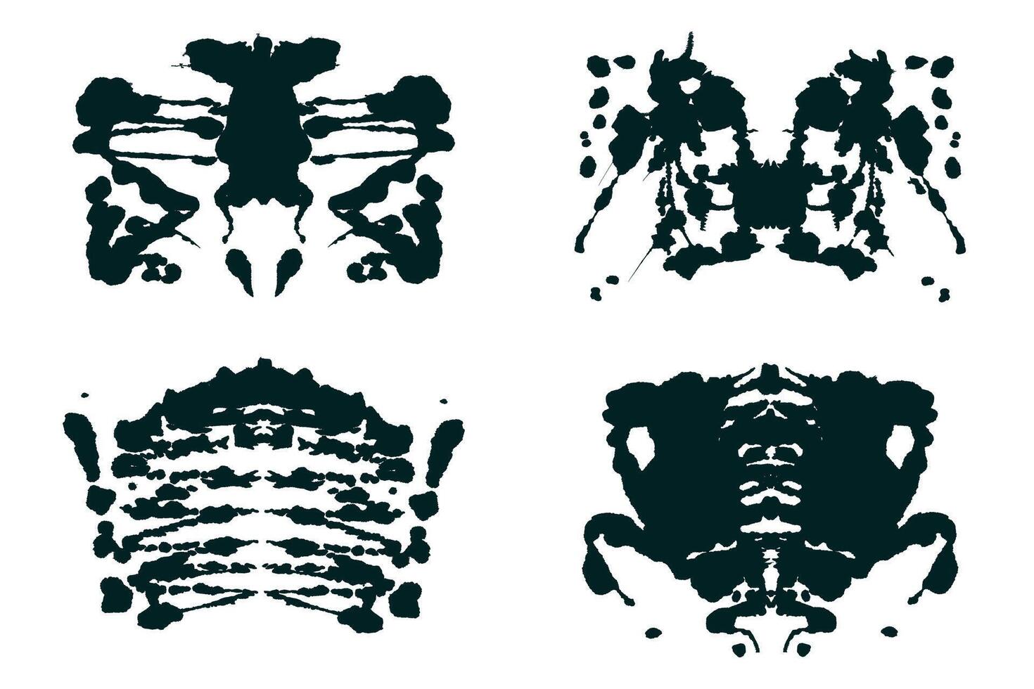 Ink symmetrical hand brushed design. Geometrical silhouette for psychological test. vector