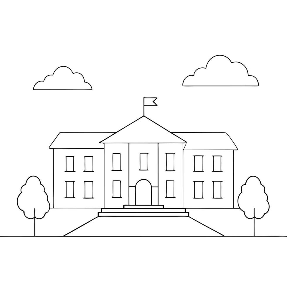 college, illustration line art vector