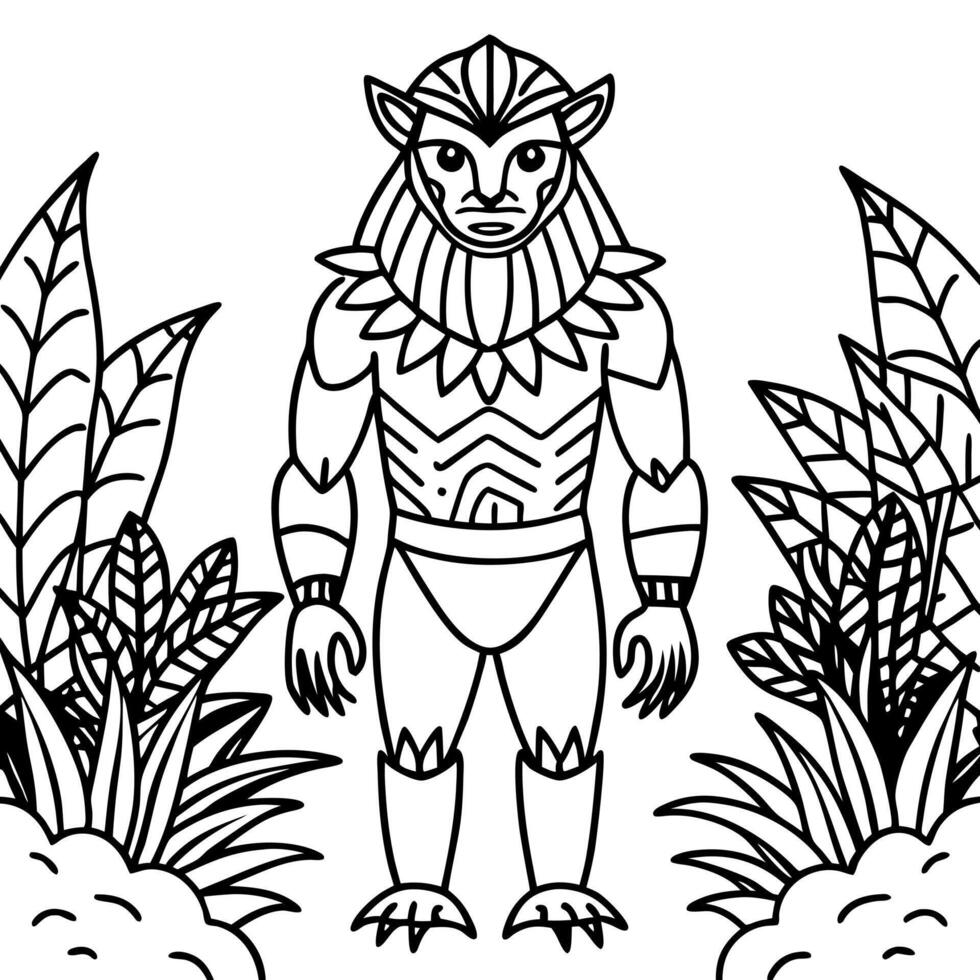 creature in the middle of the jungle, concept art, fantasy art, game art, forest keeper, nature vector