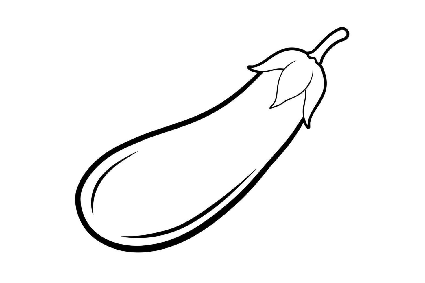 a eggplant linar on white background, illustration line art vector