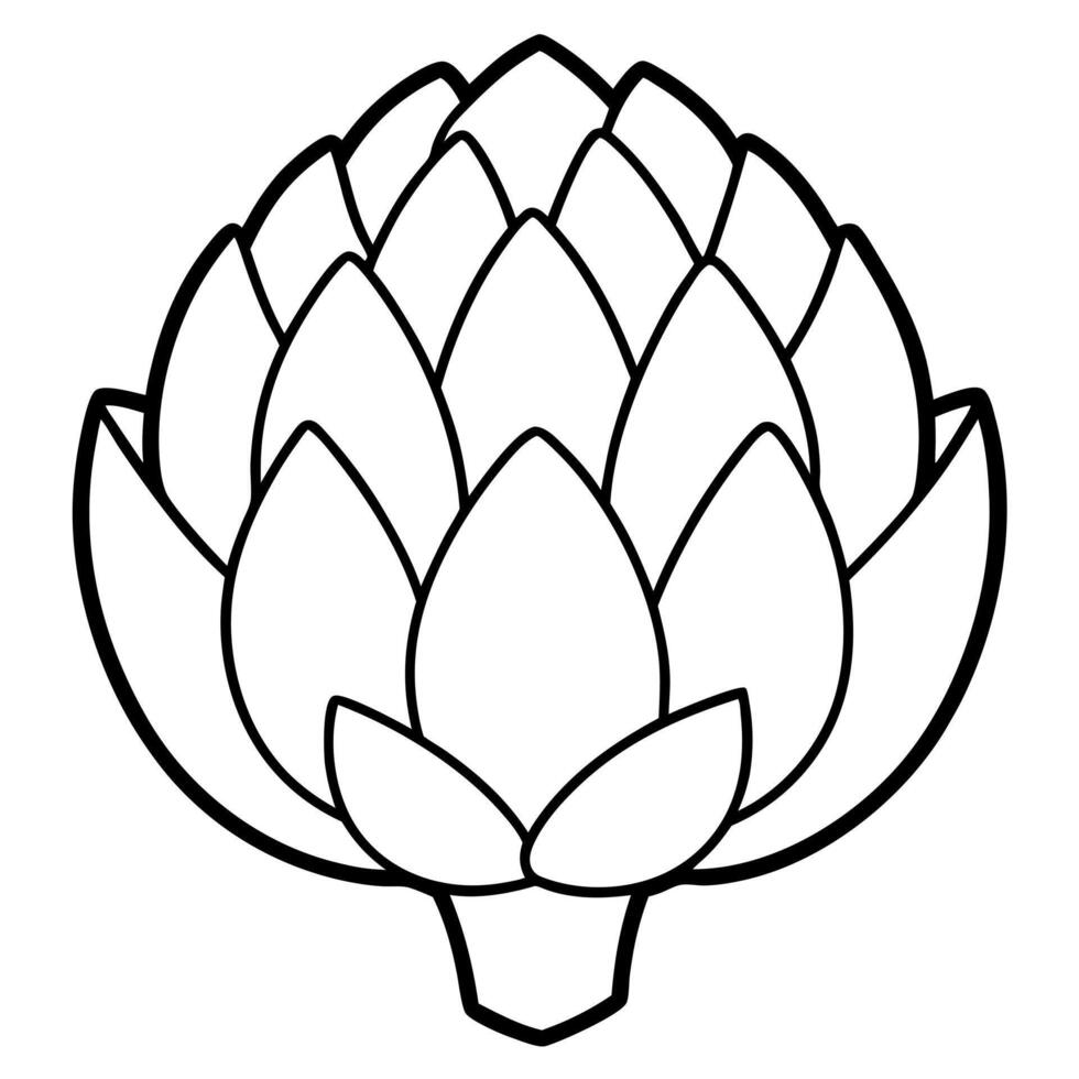 3d rendering of dynamic artichoke with white background, illustration line art vector