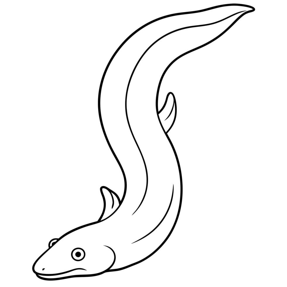 eel vertical position the eel orients its body vertically, with its head up or down, often vector