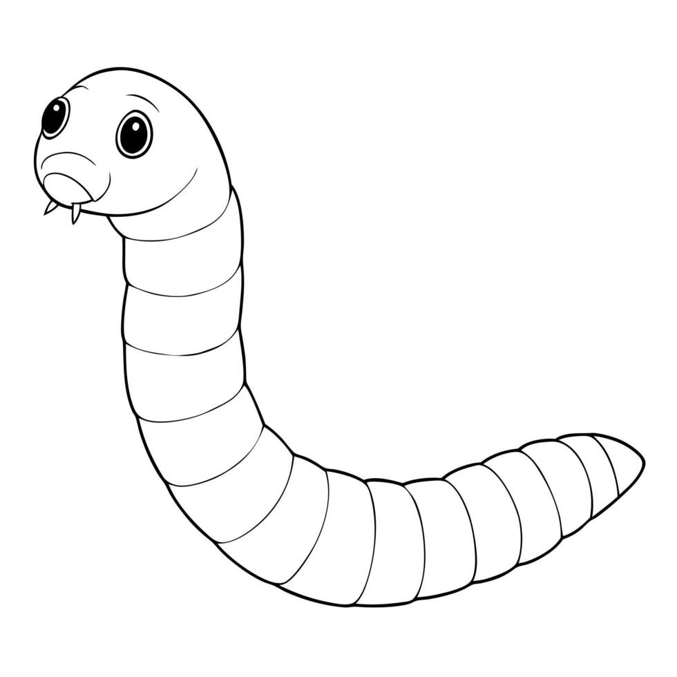 worm, illustration line art vector
