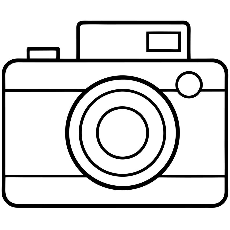 camera, illustration line art vector