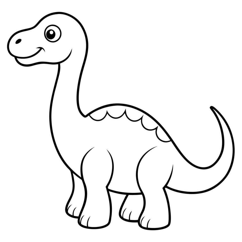 cute dinosaur coloring page sauroposeidon, illustration line art vector