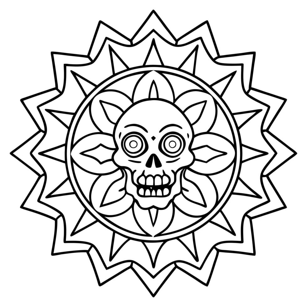 zombie mandala, illustration line art vector
