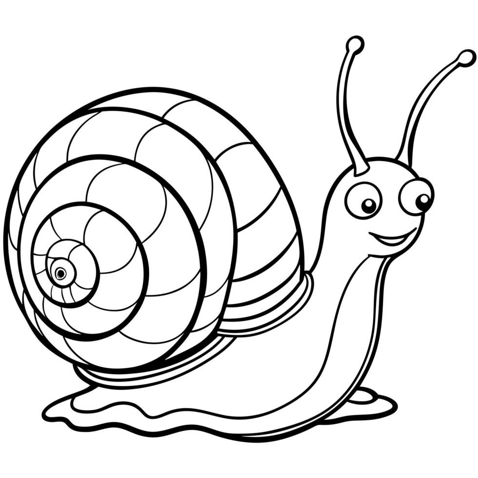 snail, illustration line art vector