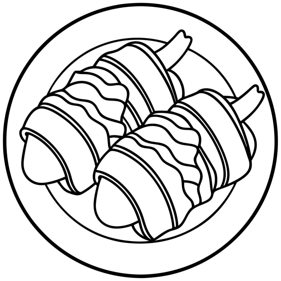 delicious savory bacon wrapped scallops perfectly grilled crispy bacon tender juicy scallops vector