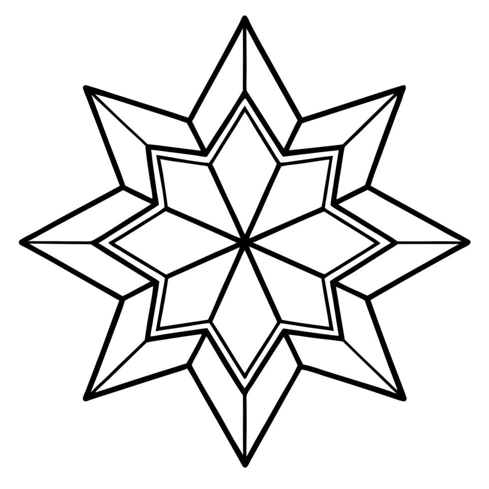 a color image of a six-pointed star composition on a white background using triangles, hexagons, vector