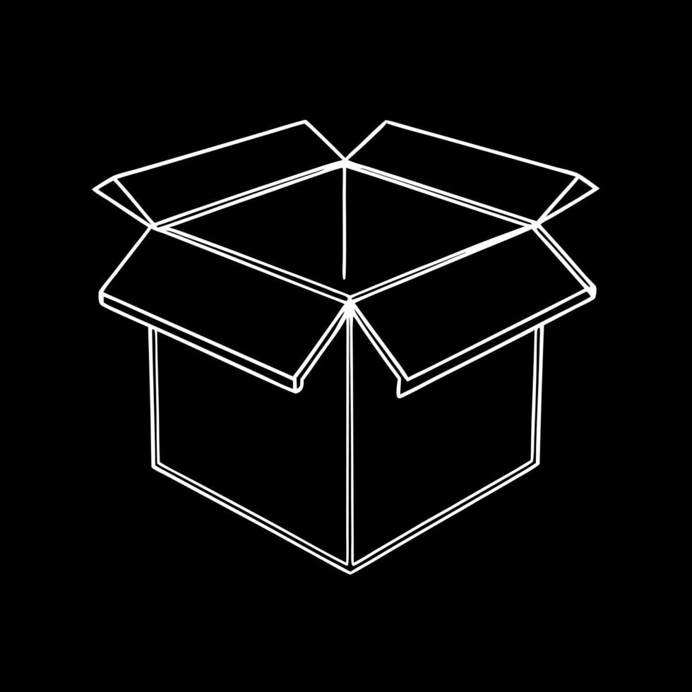box, illustration line art vector