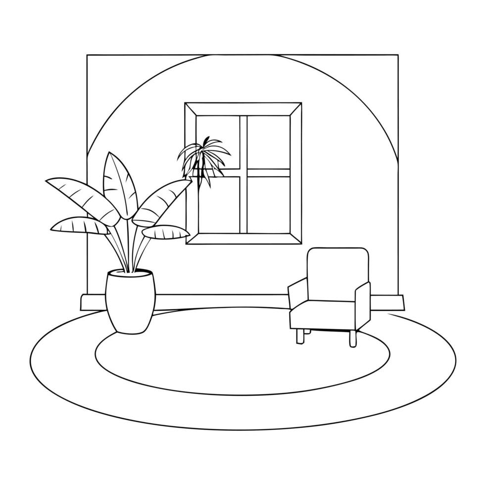 the area of the room, illustration line art vector