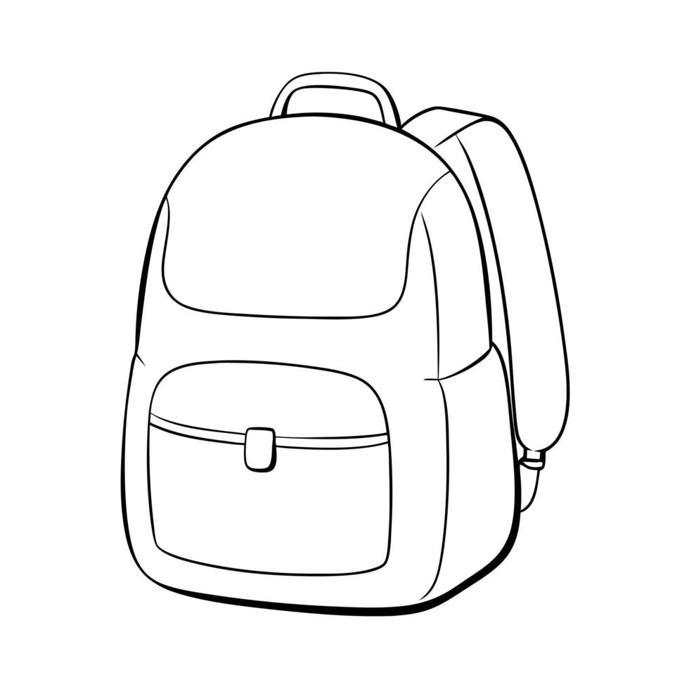 backpack, illustration line art vector