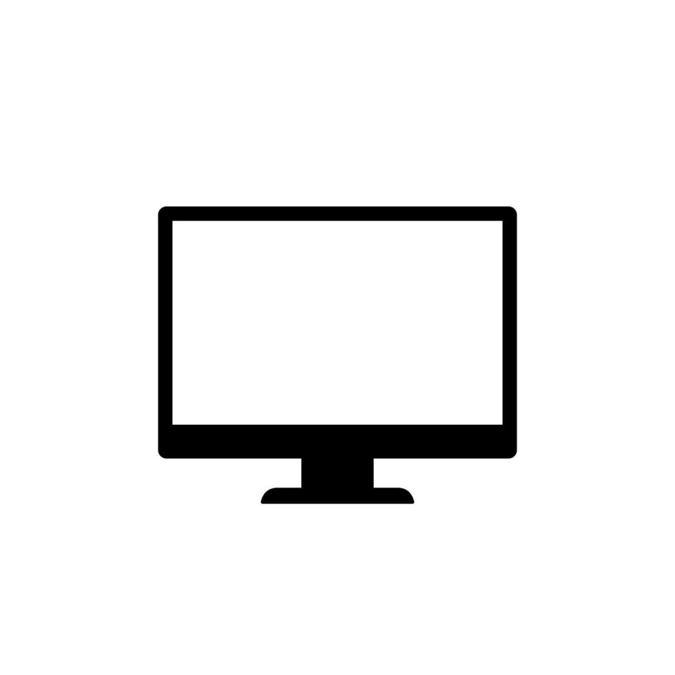 Computer monitor icon isolated on white background. PC screen sign symbol vector