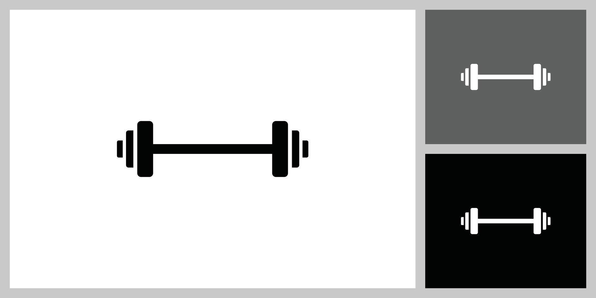 Black barbell icon with background variations. vector