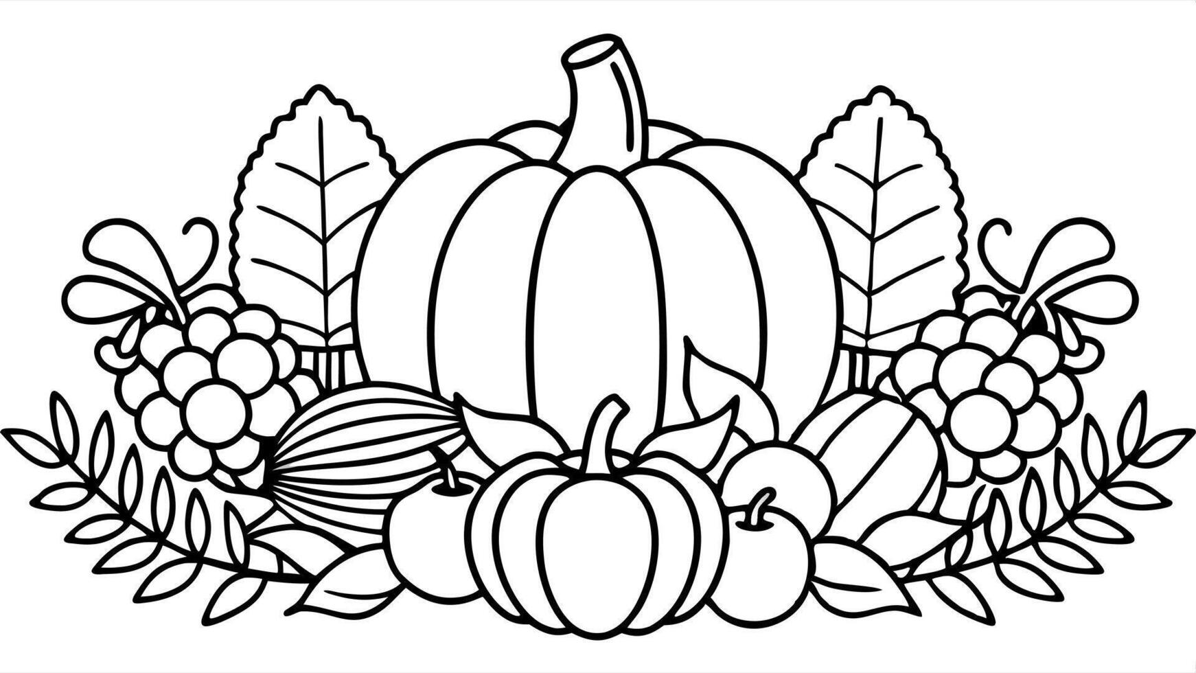 happy thanks giving poster design copy space without text, illustration line art vector