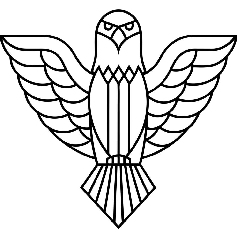 eagle as if we were in art deco, illustration line art vector