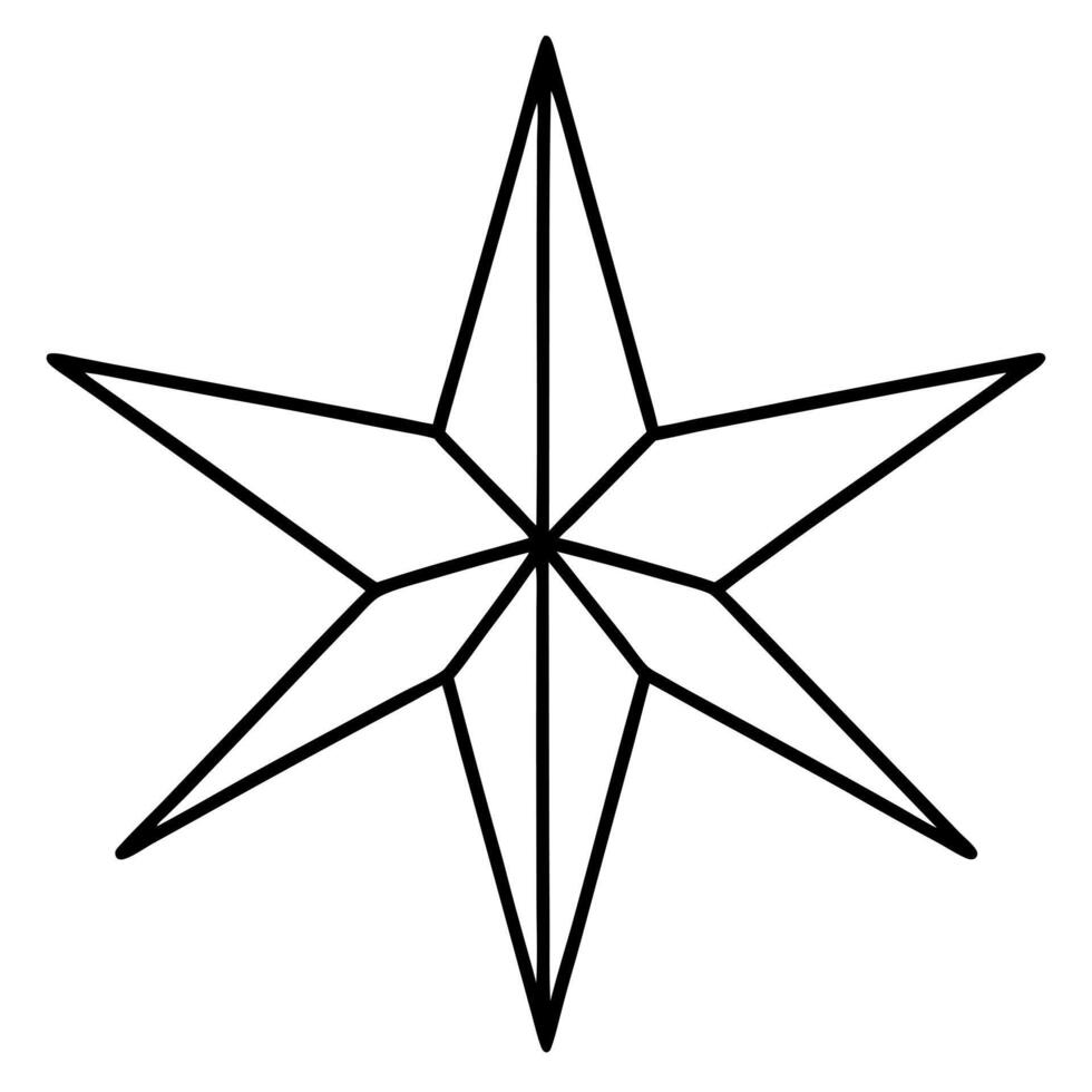 star sirius icon, illustration line art vector