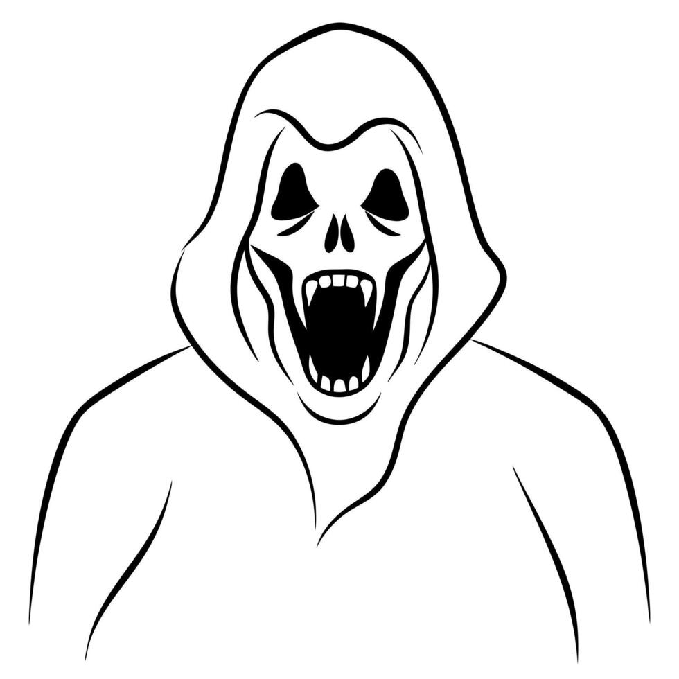 horror, illustration line art vector