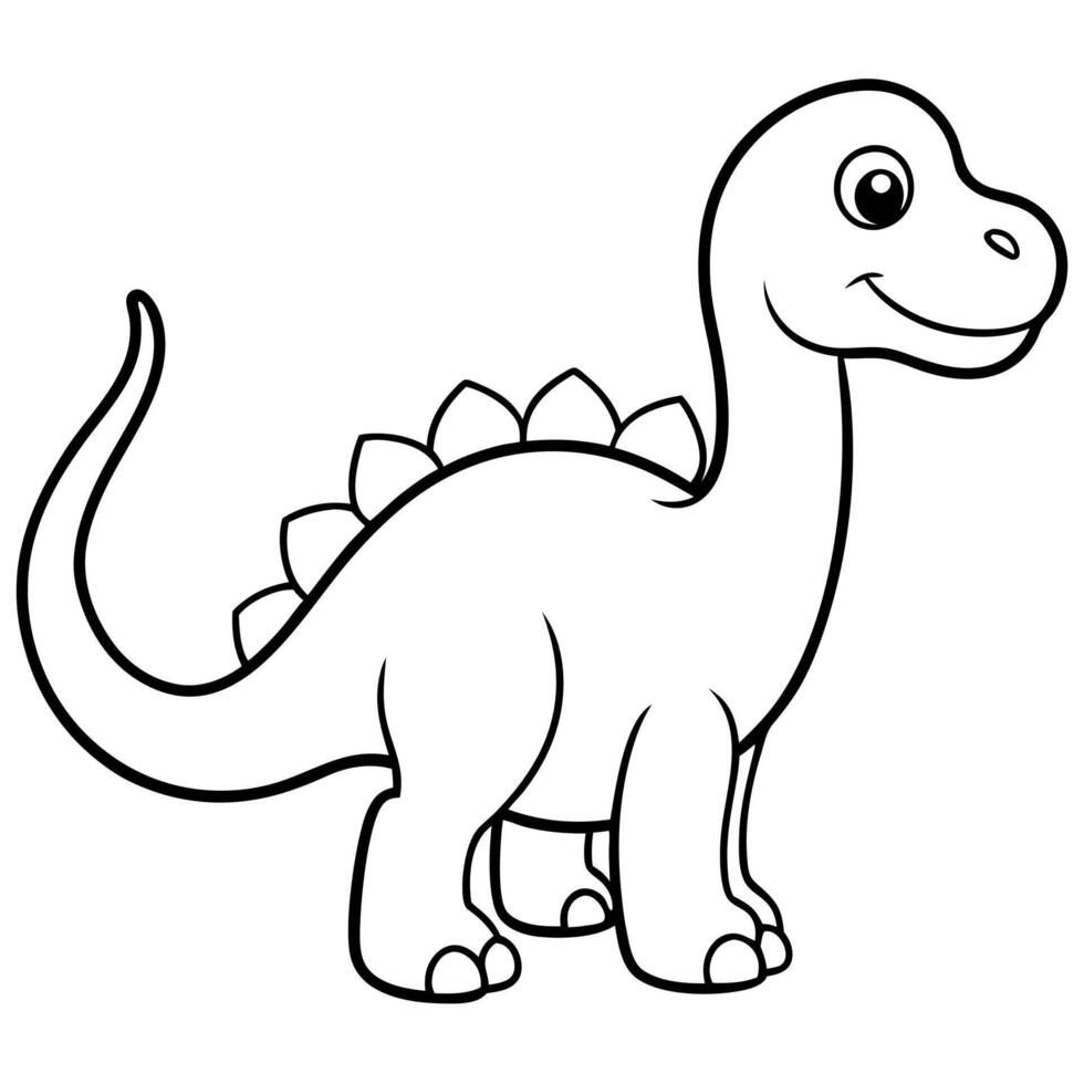 cute dinosaur coloring page euoplocephalus, illustration line art vector