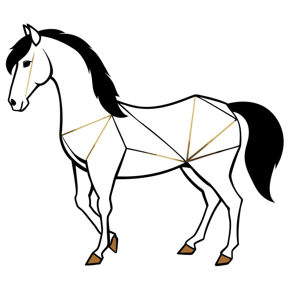 golden, illustration line art vector