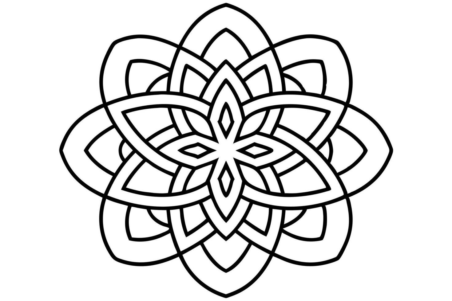 a mandala inspired by ancient celtic knots, using intertwining lines and symbols, vector