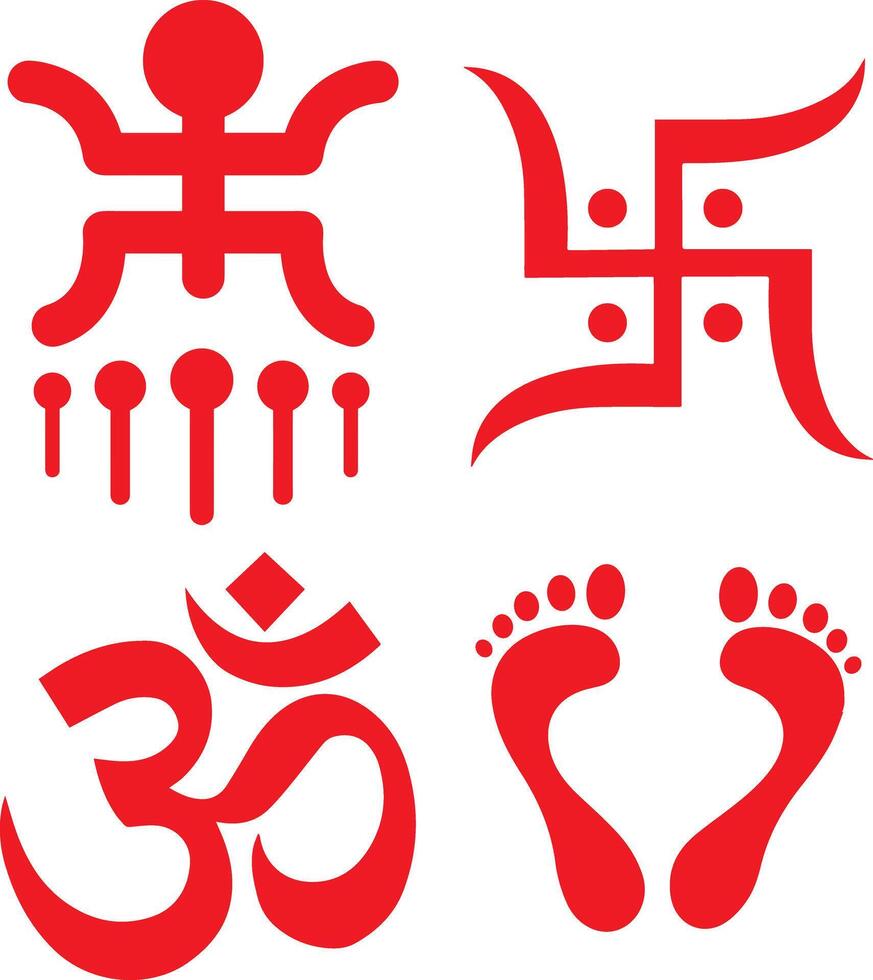 hindu Religious symbols and signs vector