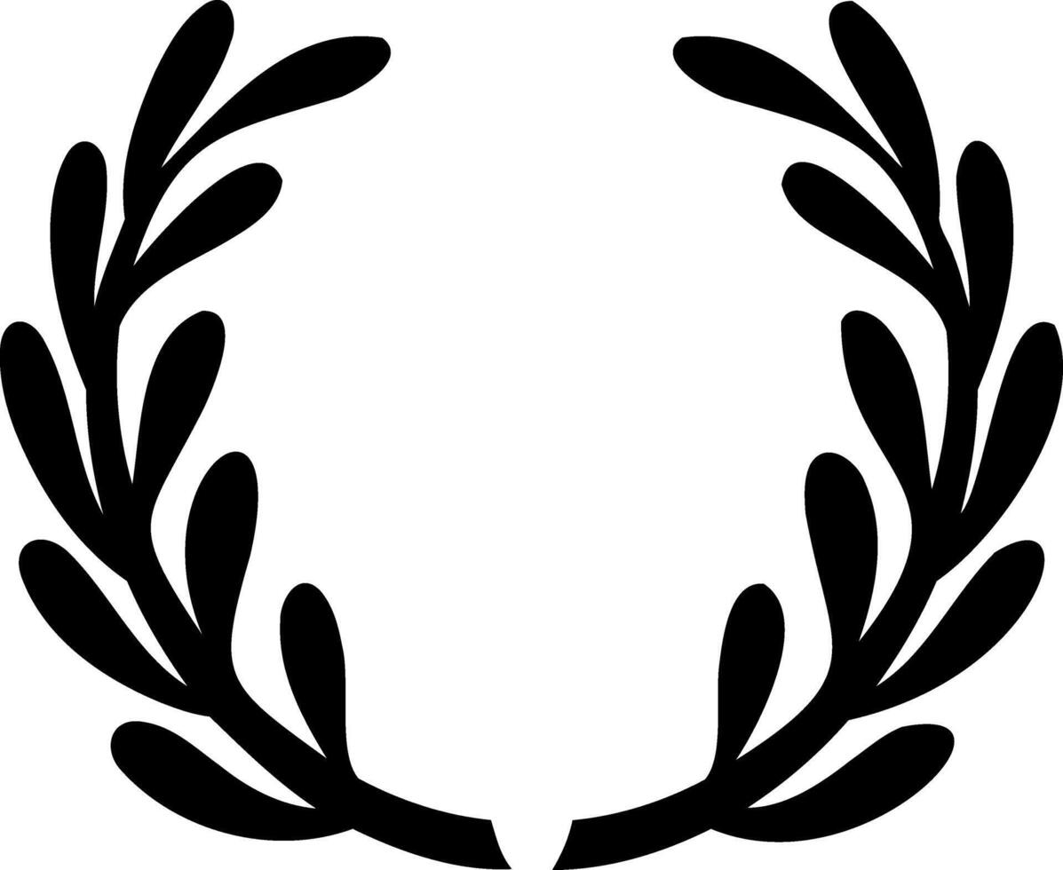 Laurel wreath icon Branch with leaf Frame Border vector