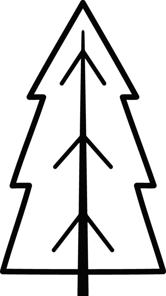 Doodle tree icon Sketch clipart Xmas tree vector