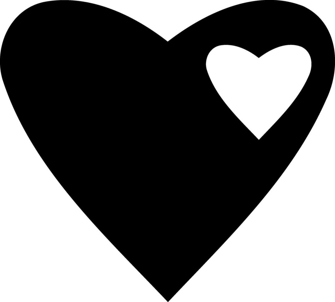 Stencil two heart icon Doodle clipart vector