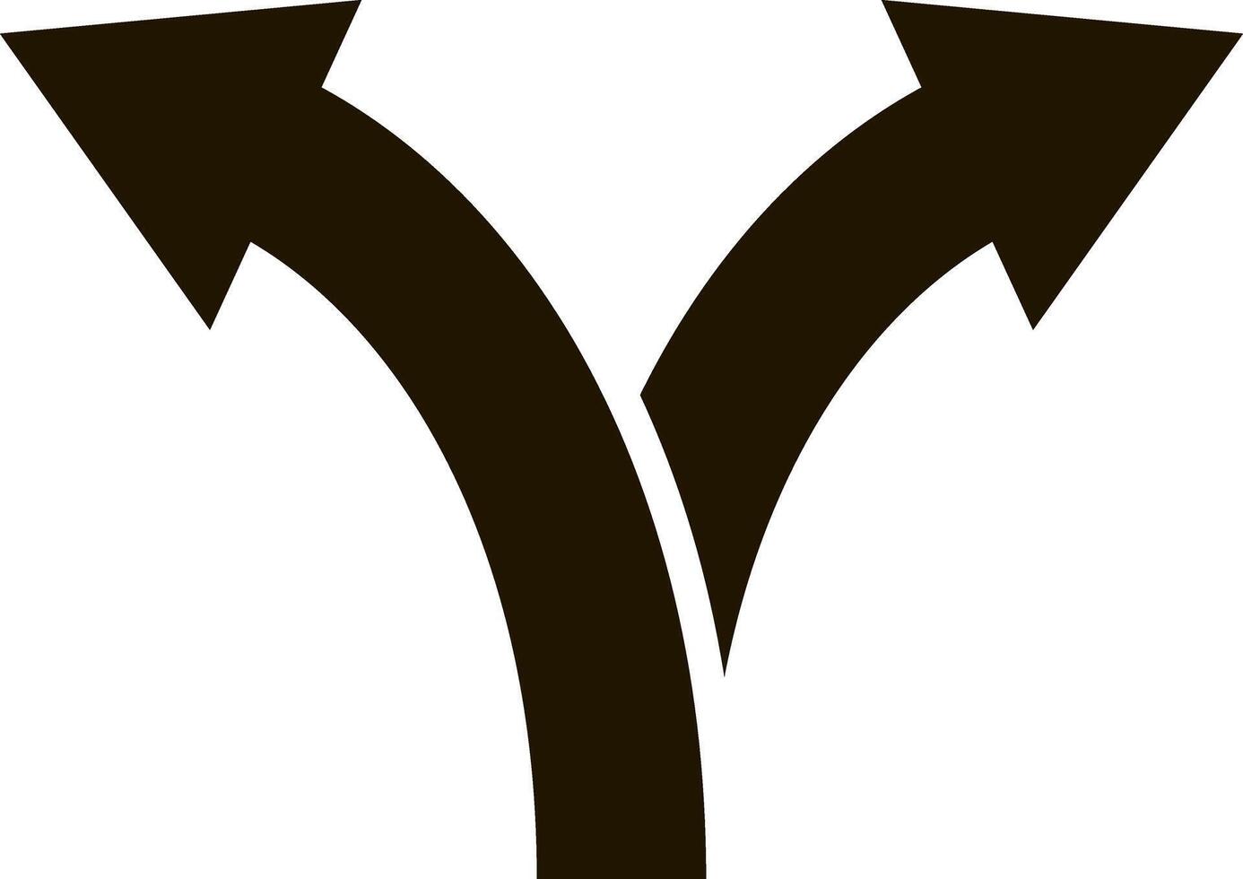 Trafic way icon Road two arrow Stencil vector