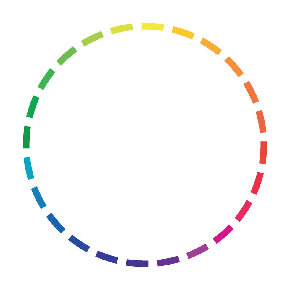 Rainbow. A circular frame of rainbow colours divided into segments. Target object. Position in the centre. For text selection. vector