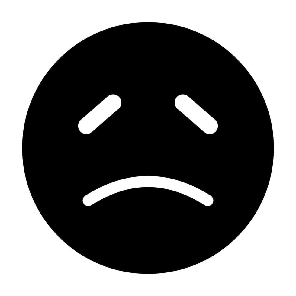 Black and white sad emoji. Depression sadness discontent vector