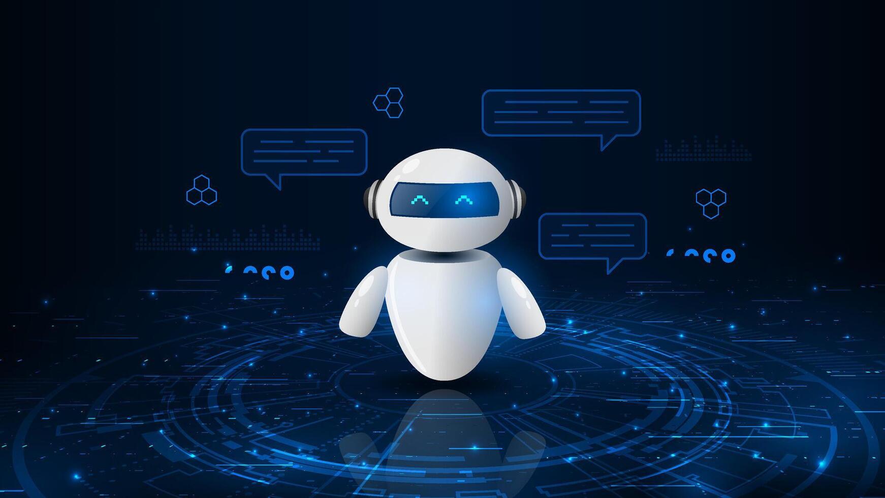 Artificial intelligence chat bot concept. Abstract digital technology innovation background. vector