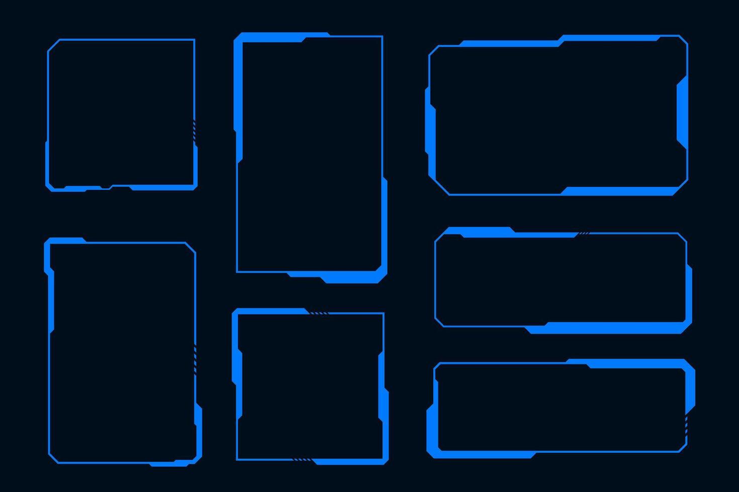Scifi elements. HUD screen futuristic digital interface contol panel. Blue frame technology. vector