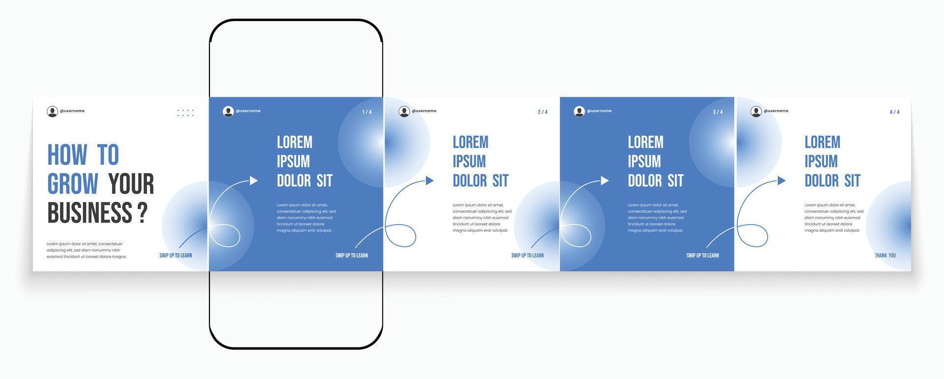 Blue microblog or carousel post creative template. Social media carousel post template. Simple and creative background for carousel banner template vector