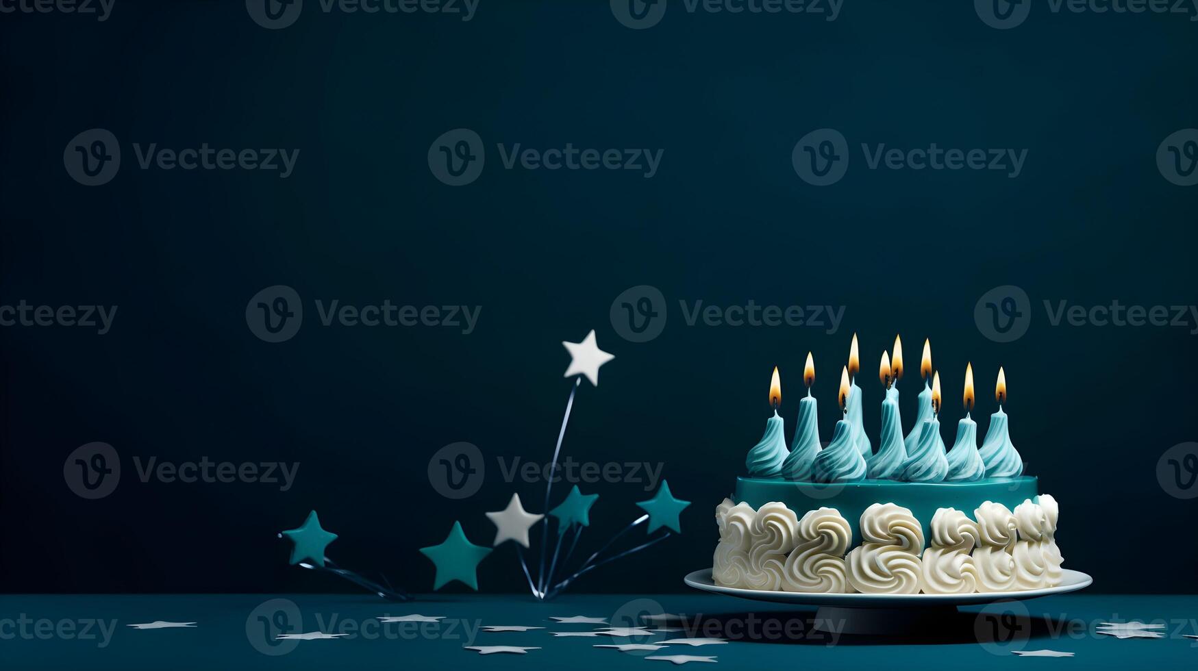 Elegant White Birthday Drip Cake with Teal Ganache Star Topper for Celebrations and Parties photo