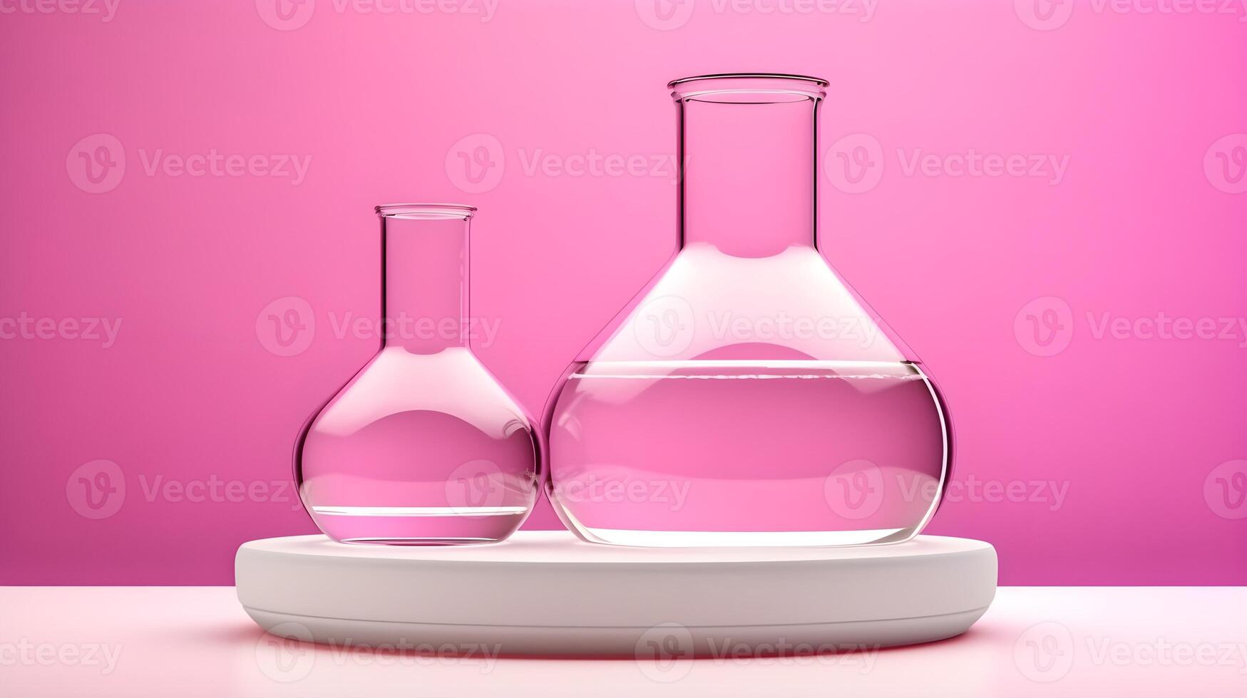 Showcase Your Products with White Round Empty Podiums for Cosmetics Brand Presentations photo