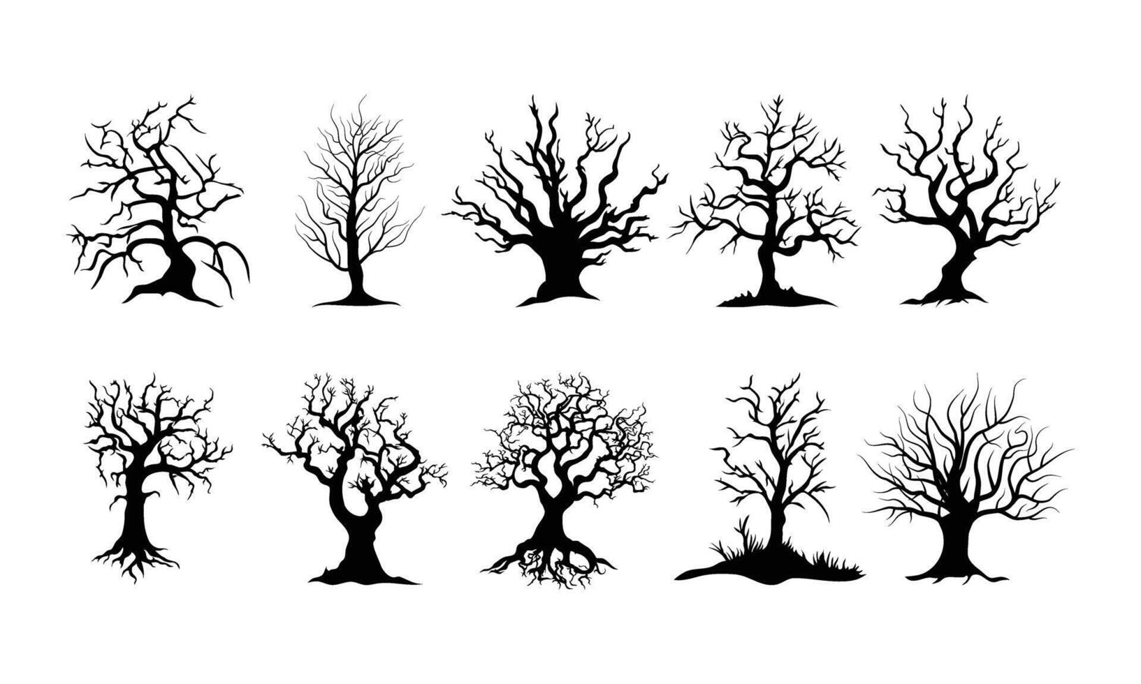 Set of Dead Trees vector