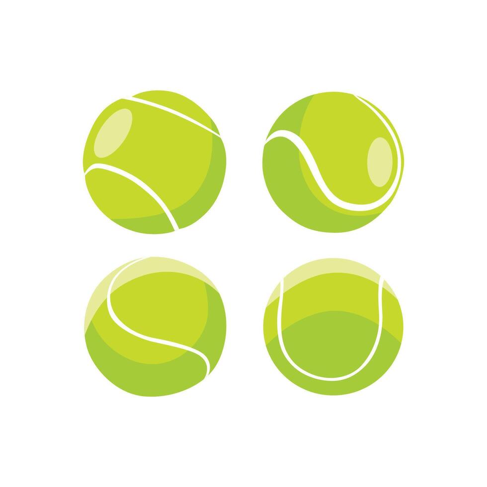set tenis ball isolated vector