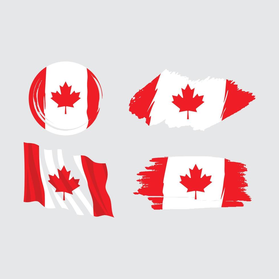 set canada national flag vector