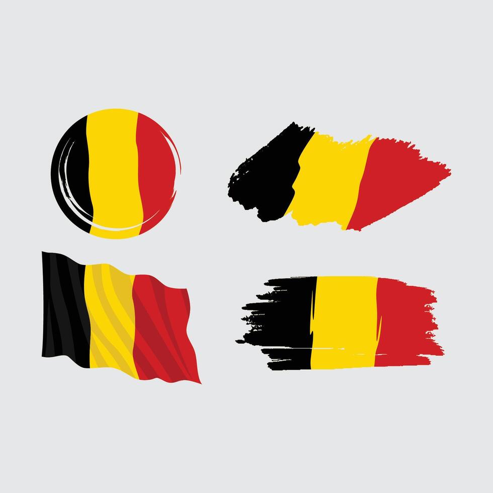 set belgium national flag vector