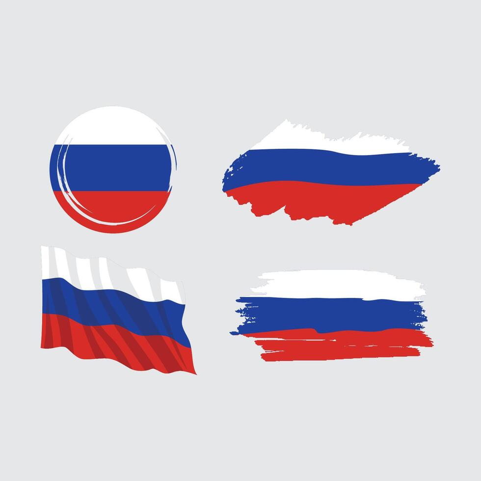 set russia national flag vector