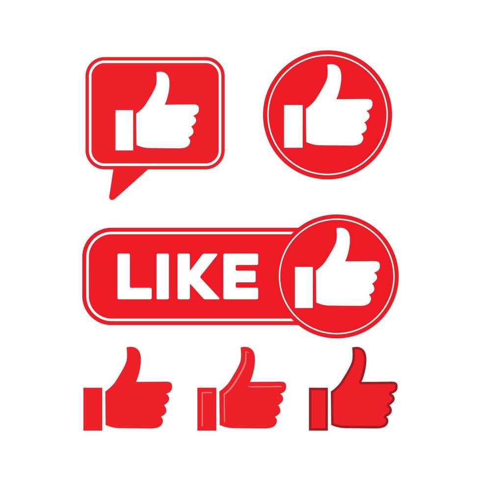 set icon social media pack, like, comment, share and subscribe vector