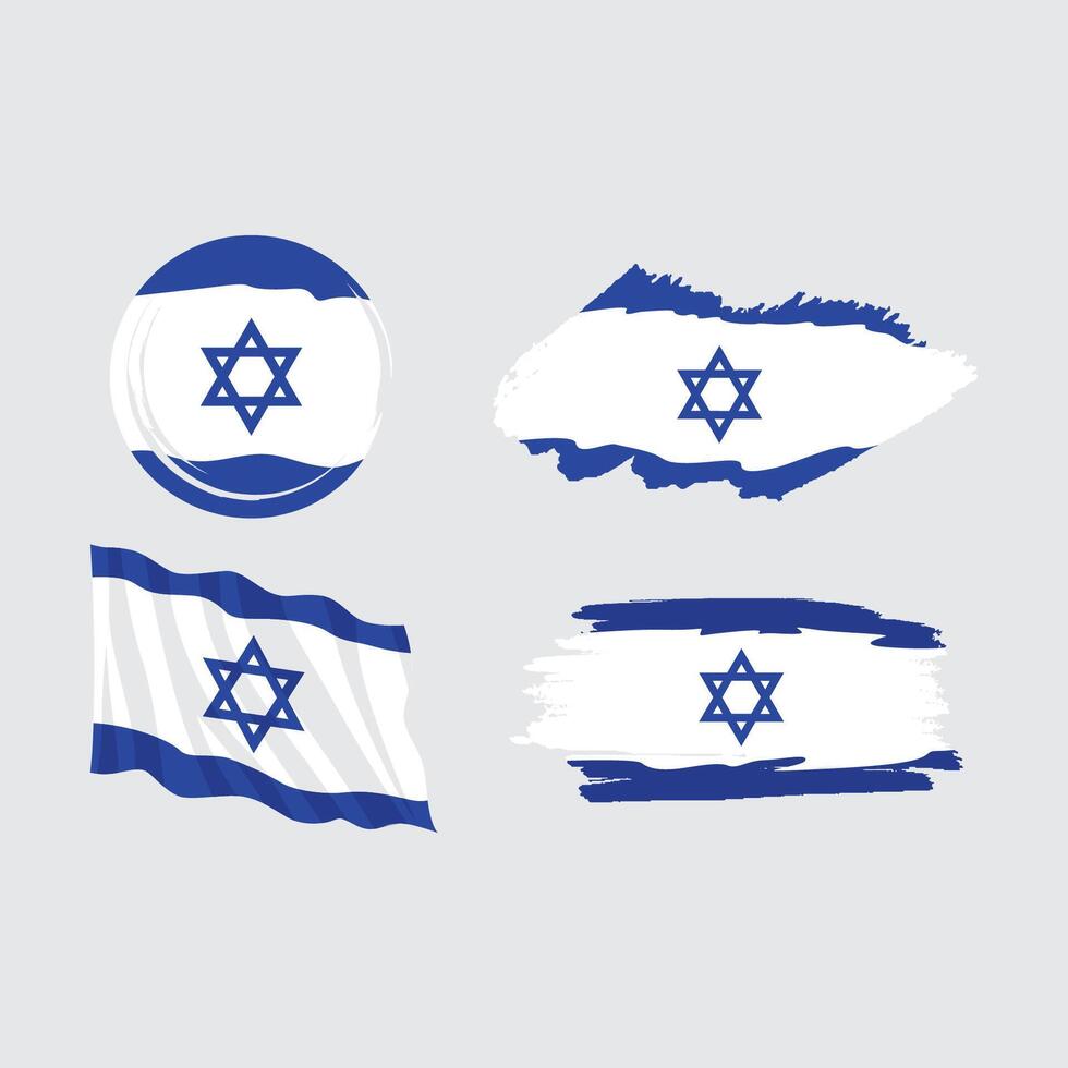 set israel national flag vector