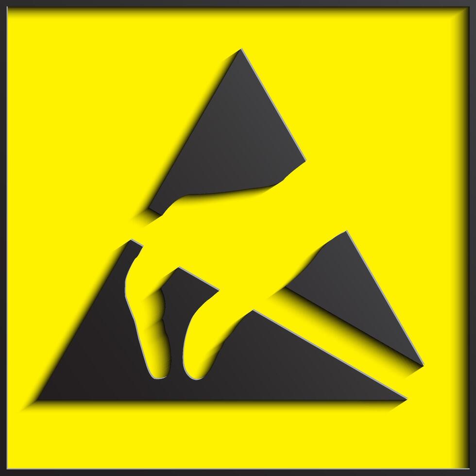 ESD symbol 3d shape electrostatic discharge vector