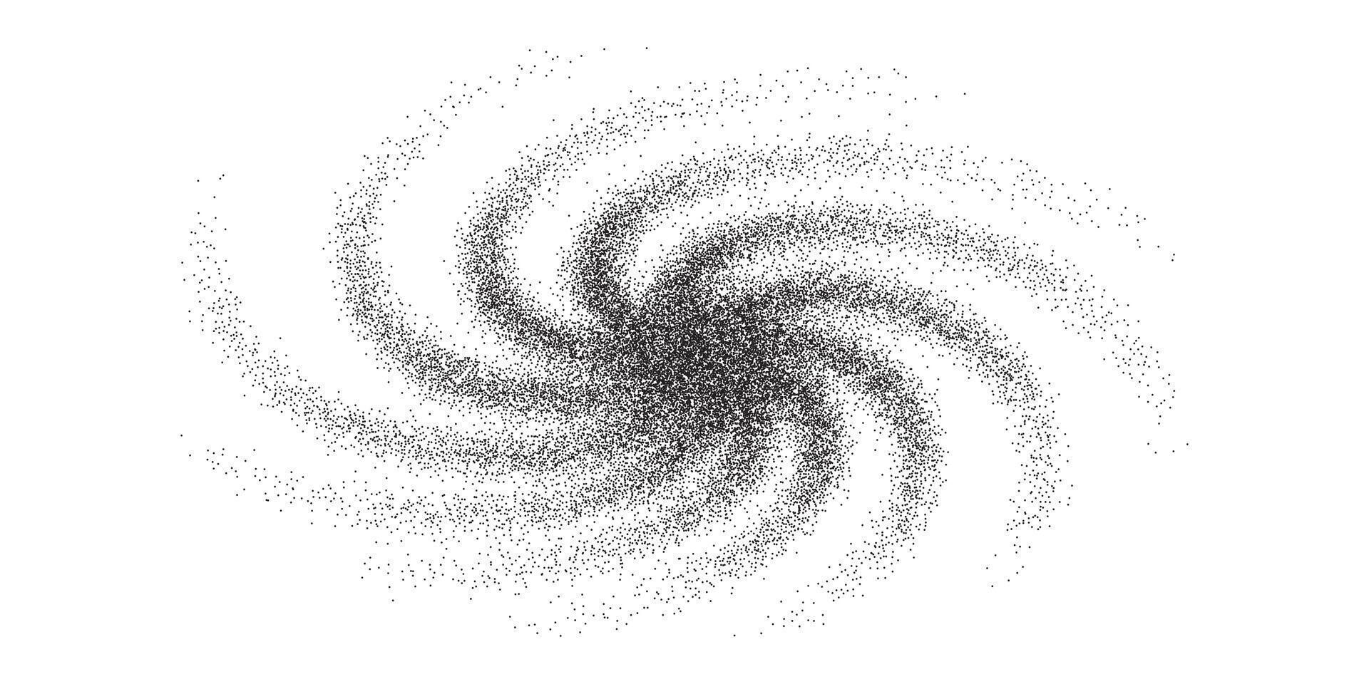 Dot particle space element isolated. Galaxy or black hole abstract pattern. Stipple design illustration with grunge effect vector