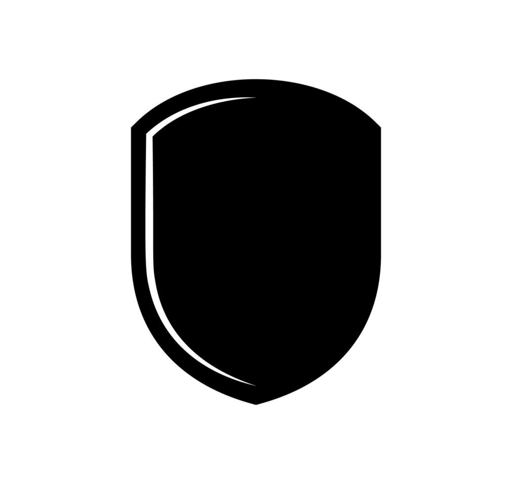 Shield logo template flat illustration, shielding icon in black and white color, security and protector symbol isolated on white background vector